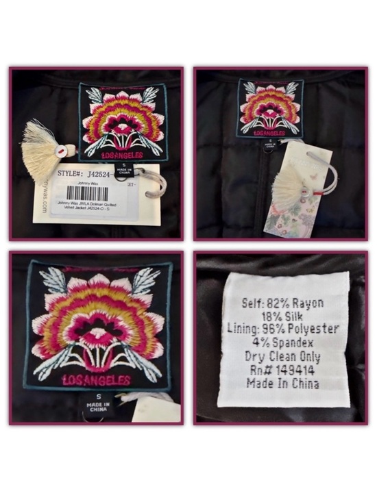 Johnny Was Dolman Quilted Velvet Jacket - Picture 10 of 16